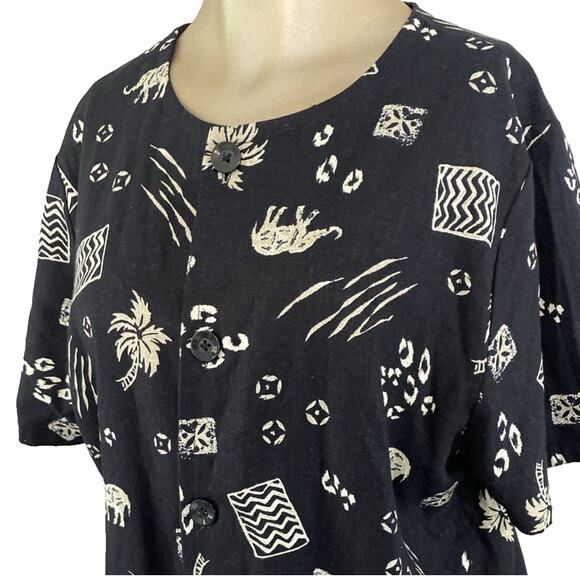 Ease Sport Sportswear Women 12 Elephant Top Shacket reversible Linen Blend - Picture 2 of 9